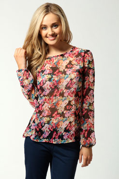 boohoo Dahlia Butterfly Print Blouse Female