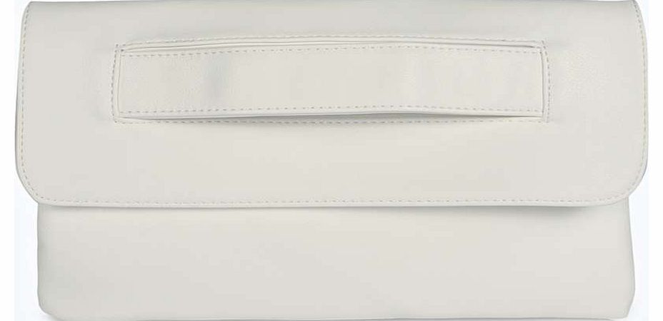 boohoo Dahlia Handstrap Clutch Bag - white azz18316