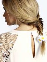 boohoo Daisy Flower Hairband - white azz09792