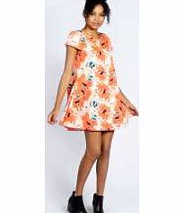 Dani Marble Print Open Sleeve Shift Dress -