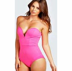 boohoo Deep Plunge Neck Bodysuit - pink azz29815