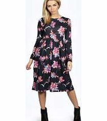 boohoo Devon Floral Printed Midi Dress - multi azz22545
