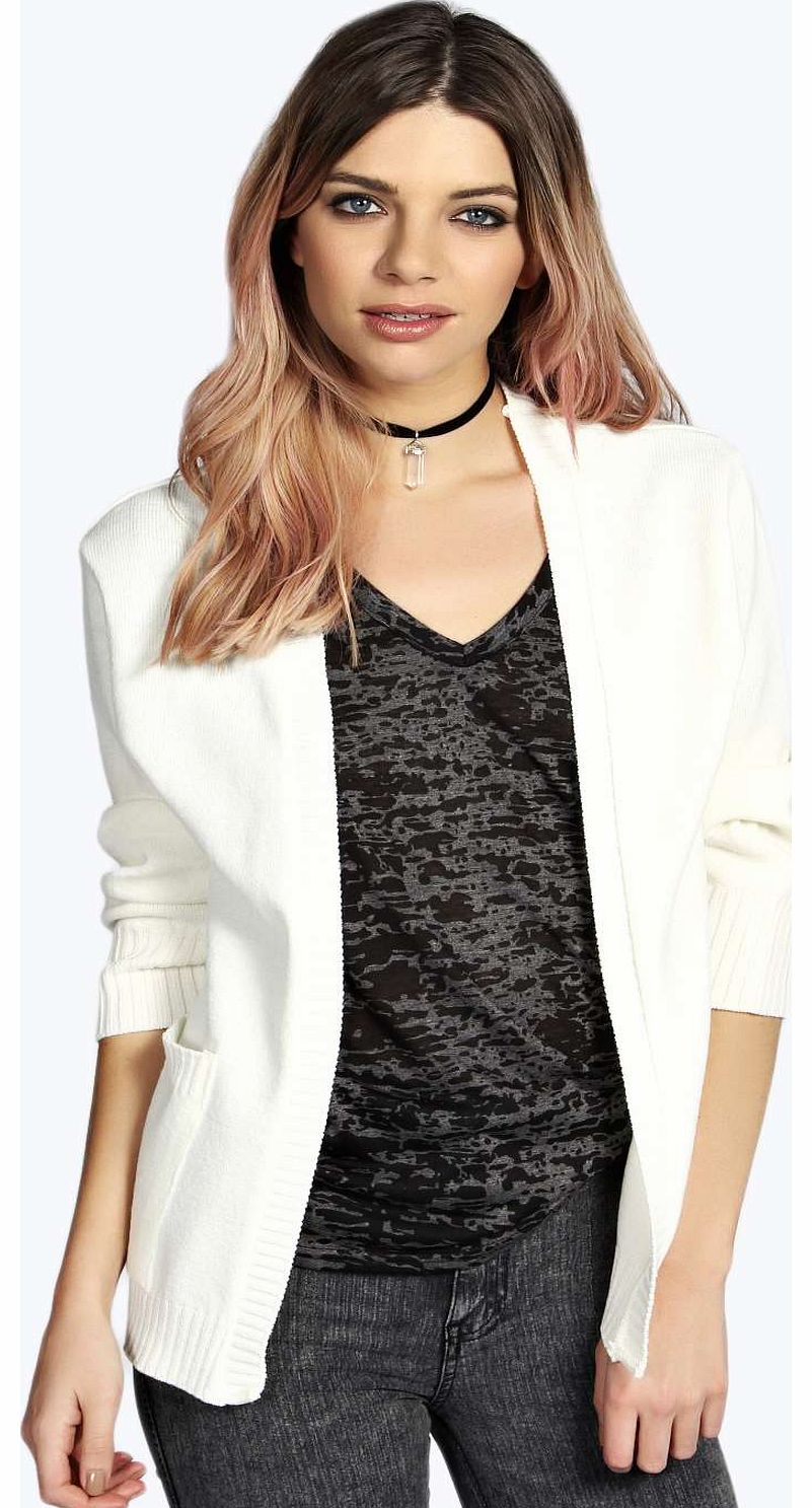 boohoo Dolly Rib Edge Cardigan - cream azz16176