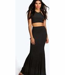 boohoo Drop Waist Maxi Skirt - black azz12185