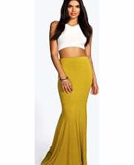 boohoo Drop Waist Maxi Skirt - olive azz12185