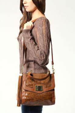 Edie Mock Croc Satchel Female