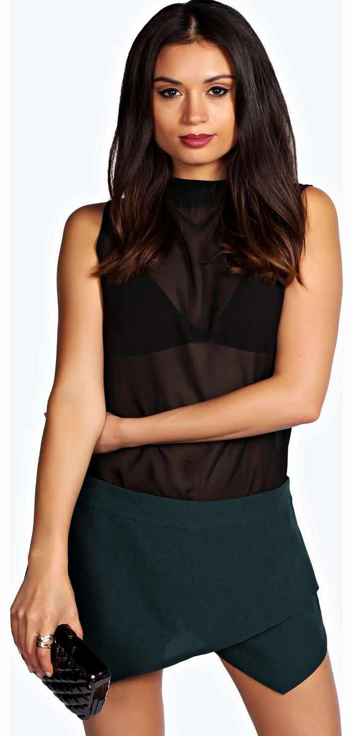 boohoo Edie Woven Skort - bottle azz19264