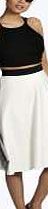 boohoo Elastic Waist Full Scuba Midi Skirt - ivory