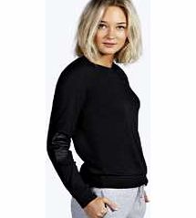 boohoo Elbow Patch Sweatshirt - black azz12051