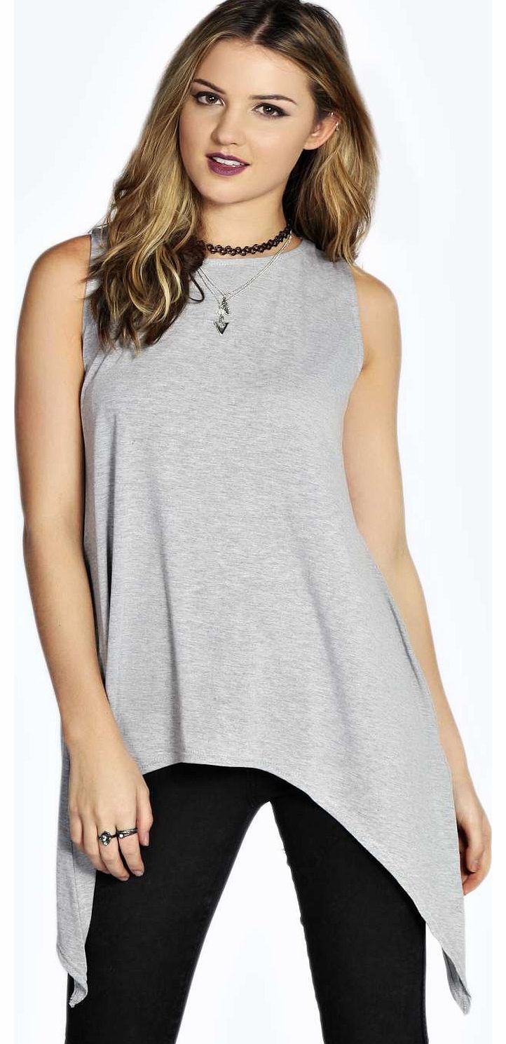 boohoo Eloise Hanky Hem Cami - grey marl azz15836
