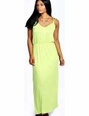 boohoo Eloise Strappy Low Cross Back Maxi Dress - lime