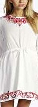boohoo Embroidered Drawstring Dress - white azz13805