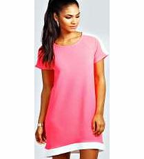 Emily Contrast Sleeve And Hem Shift Dress -