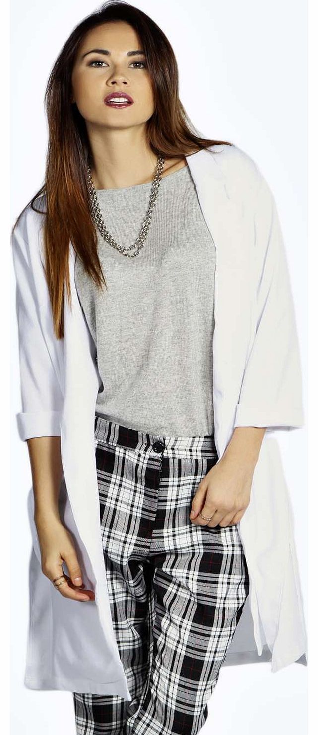 boohoo Emma Duster Coat - white azz17592
