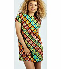 Emma Pixal Aztec Short Sleeve Shift Dress -