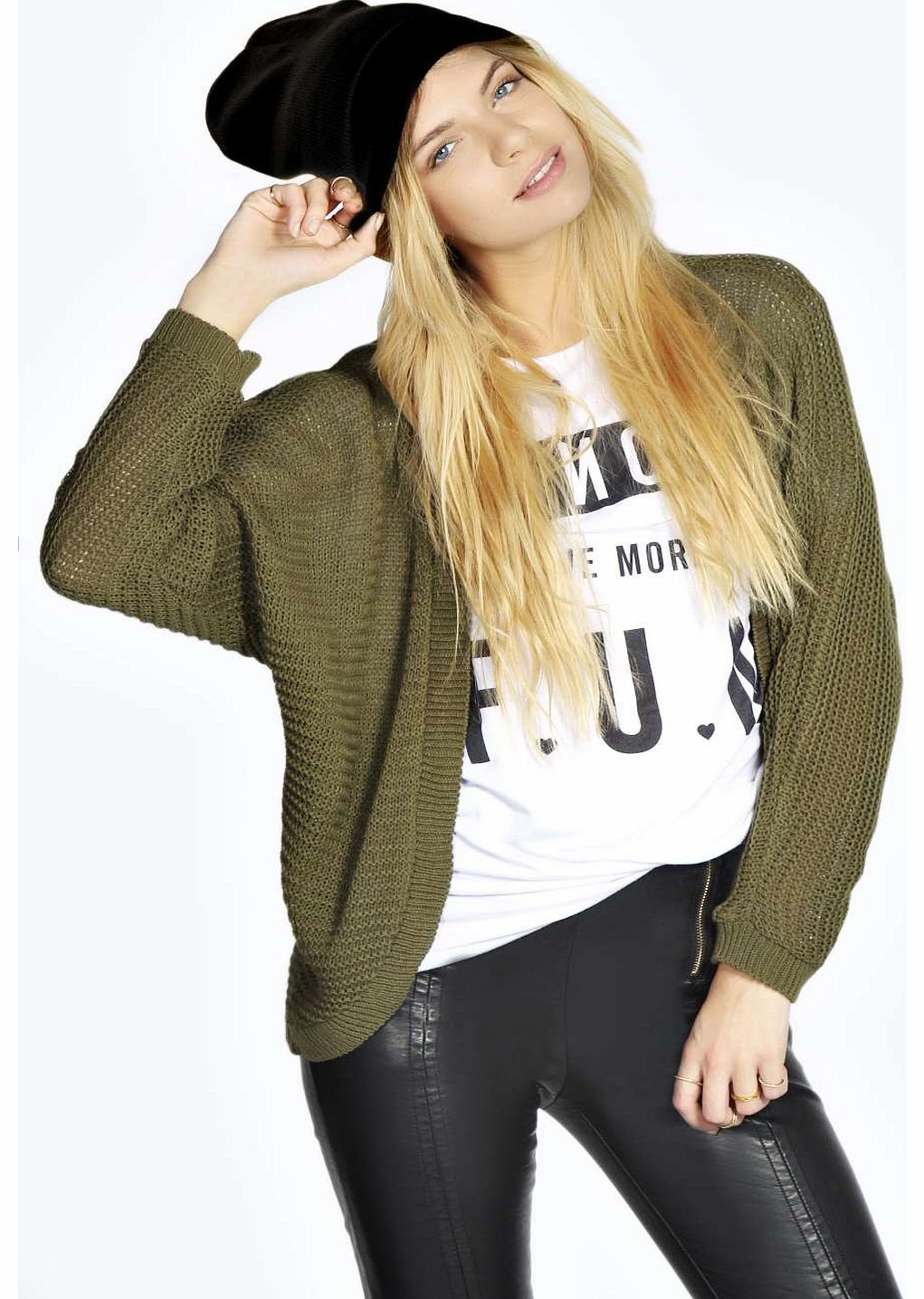 EMMIE BATWING CARDIGAN - khaki azz18346