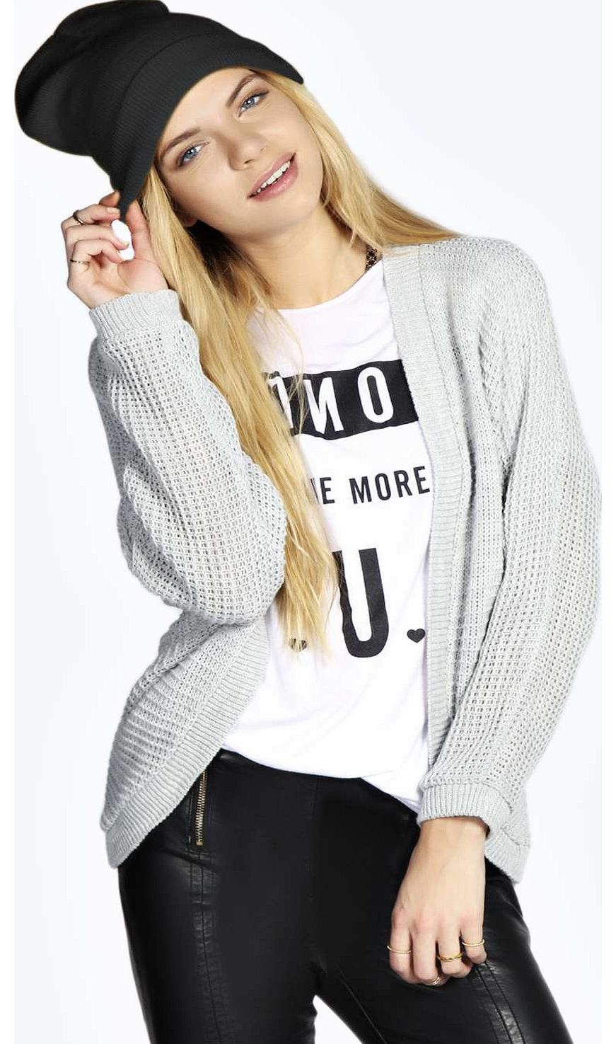 EMMIE BATWING CARDIGAN - silver azz18346