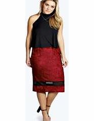 boohoo Erin Velvet Midi Skirt - wine pzz98752