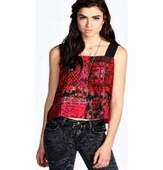 boohoo Esme Thick Strap Swing Cami - multi azz20537