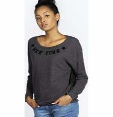 Eva Printed Sweatshirt With Contrast Back -