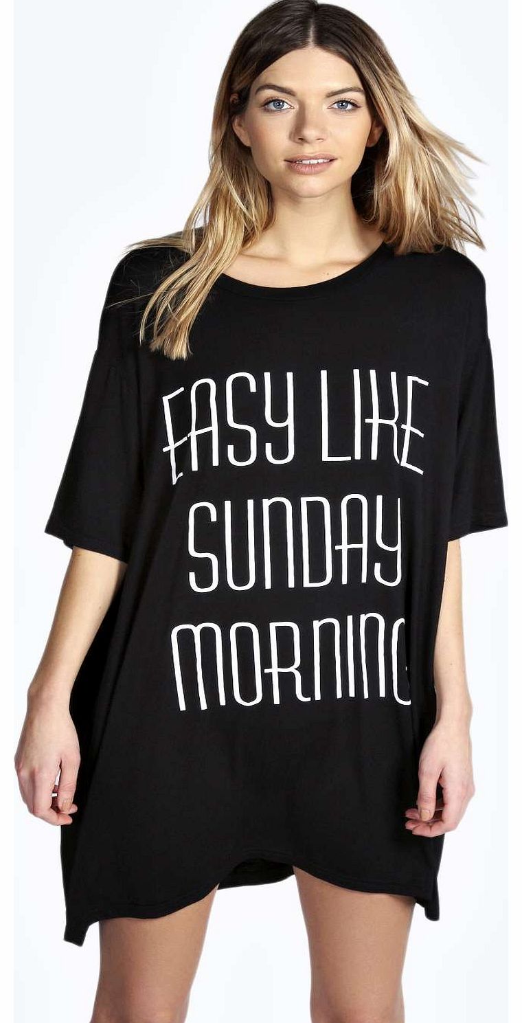 boohoo Eve Easy Like Sunday Morning Tshirt Night Dress
