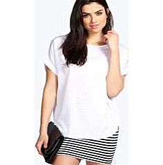 boohoo Evelyn Solid Oversized Woven Top - ivory azz20543