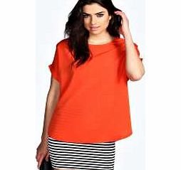 Evelyn Solid Oversized Woven Top - orange azz20543