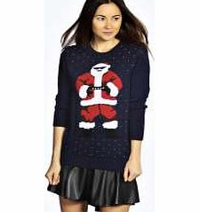 boohoo Farah Father Christmas Jumper - navy azz23203