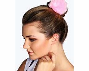 boohoo Faux Fur Pom Hair Bobble - blush azz12162
