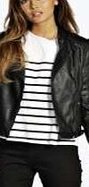 boohoo Faux Leather Biker Jacket - black azz06496