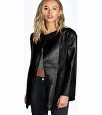 boohoo Faux Leather Biker Jacket - black azz14892