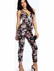 Fearne Chiffon Floral Wide Leg Strappy Jumpsuit