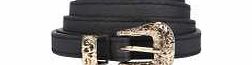 boohoo Filigree Buckle Belt - black azz09782
