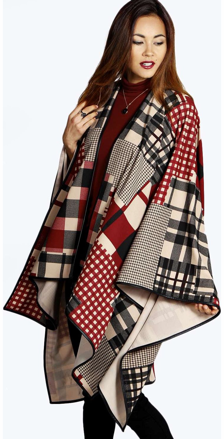 Flora Check Pattern Cape - multi azz14850