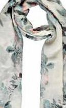 boohoo Floral Print Lightweight Scarf - blue azz04367