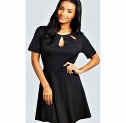 Frankie Cut Out Detail Skater Dress - black