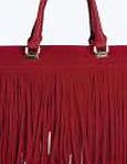 boohoo Fringed Day Bag - red azz08266