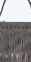 boohoo Fringed Stud Detail Cross Body Bag - grey azz08269