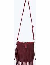 Fringed Tassel Duffle Bag - wine azz11448