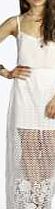 boohoo Full Crochet Maxi Skirt - cream azz11392