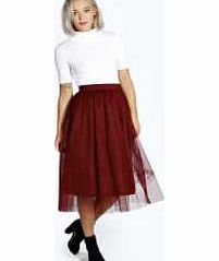 boohoo Full Mesh Midi Skirt - berry azz15699