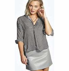 boohoo Gingham Wrap Front Chiffon Blouse - multi azz15932