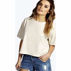 boohoo Grace Suedette Tshirt - beige azz16350
