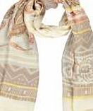 boohoo Gridlock Paisley Print Scarf - cream azz04380
