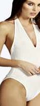 boohoo Halterneck Bodysuit - cream azz08736
