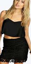 boohoo Hana All Over Crochet Mini Skirt - black azz07189