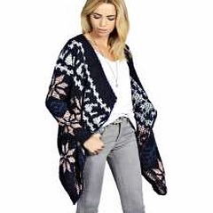 boohoo Harriet Snowflake Brushed Knit Waterfall