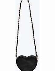 boohoo Heart Shaped Cross Body Bag - black azz11790