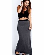 boohoo Helena Jersey Maxi Skirt - charcoal azz36025