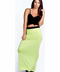 boohoo Helena Jersey Maxi Skirt - lime azz36025